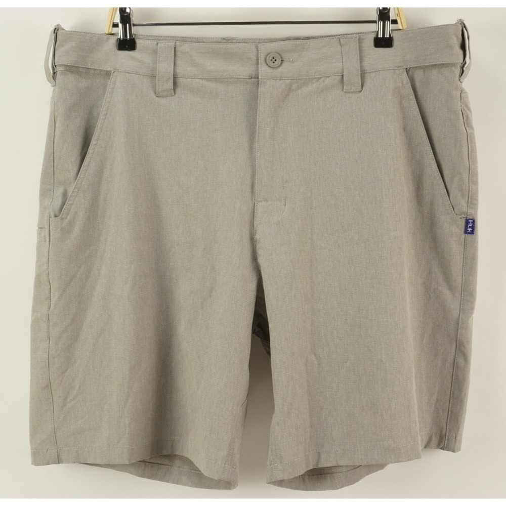 Huk Performance Lightweight Stretch Wicking Hybrid Shorts Men's 2XL x 8" Gray